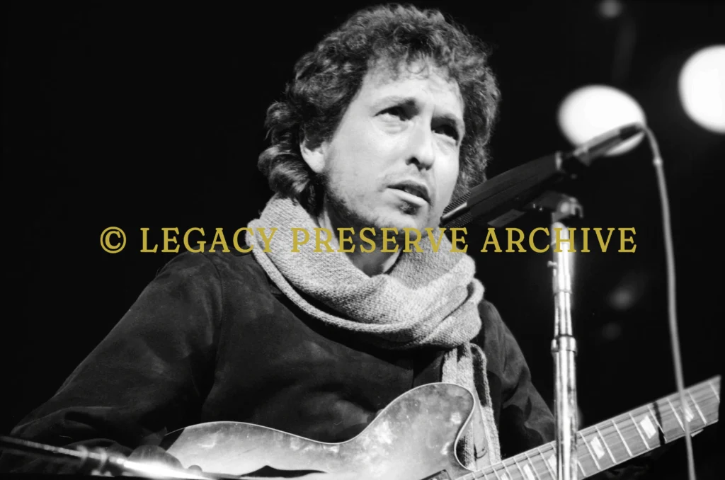 Bob Dylan performing at Chicago Stadium Illinois 1974 photographed by David Gahr 35mm film
